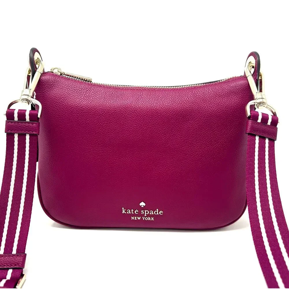 Kate Spade Rosie Small Crossbody Dark Raspberry Pink Leather Purse WKR00630 NWT